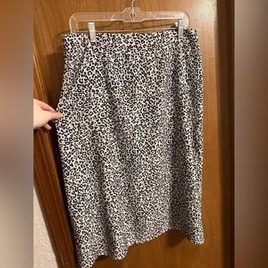 Leopard blue midi skirt